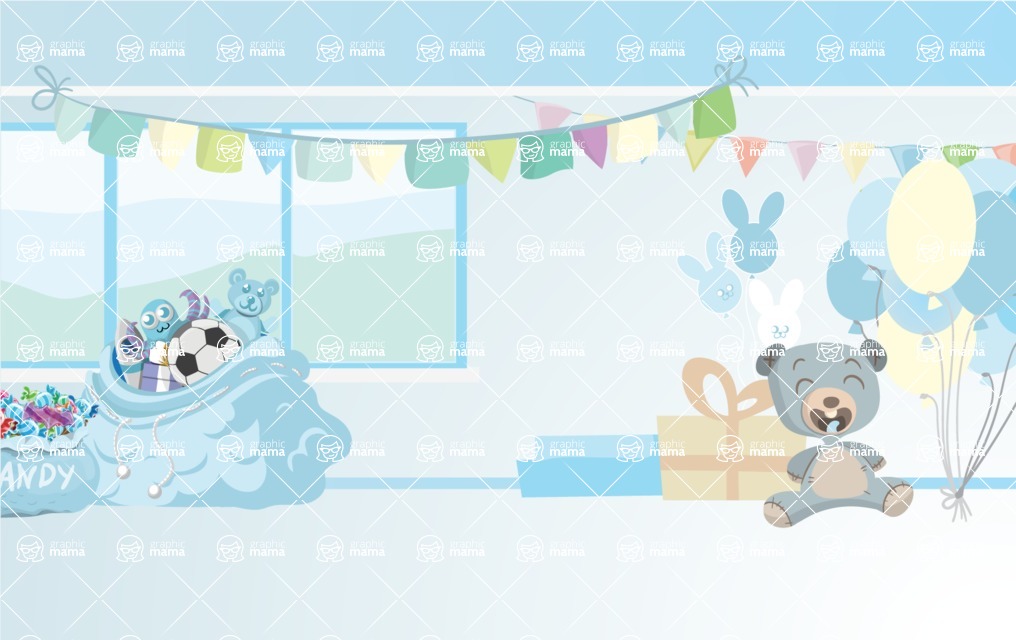 Room Backgrounds Vector Collection - Indoor Birthday Party Interior Background